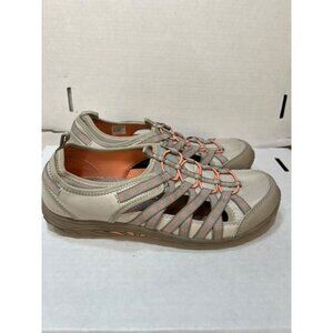 Skechers Womens Memory Foam Reggae fest Dory Athletic Sandals Size 9 Tan & Pink